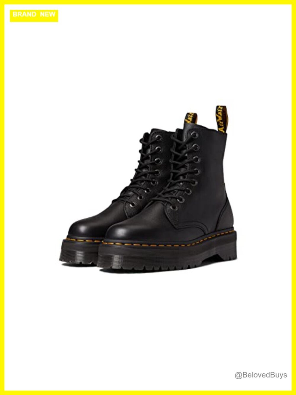 Dr Martens Jadon III Leather Platform Combat Boots Round Toe
